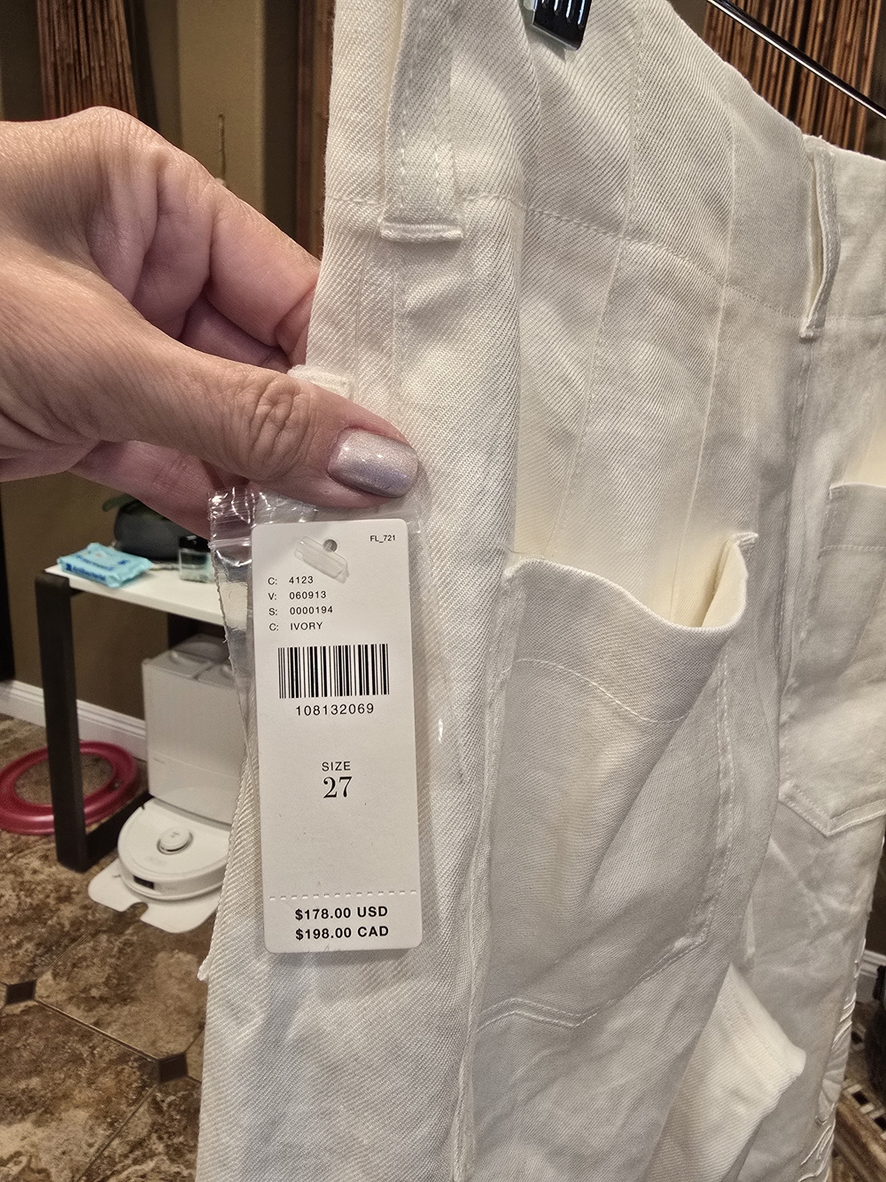 Anthropology Maevy Cream Pants, Size 27, NWT - Picture 4 of 8